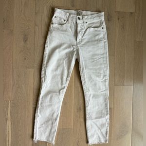J. Crew 10 in high rise toothpick jean white 25 P
